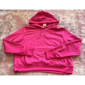 Nike Therma-Fit Pink Pullover Hoodie Child L Fleece Logo Long Sleeve